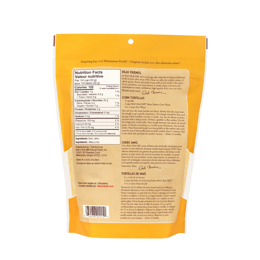 Bob's Red Mill Organic Golden Corn Flour Masa Harina 624g