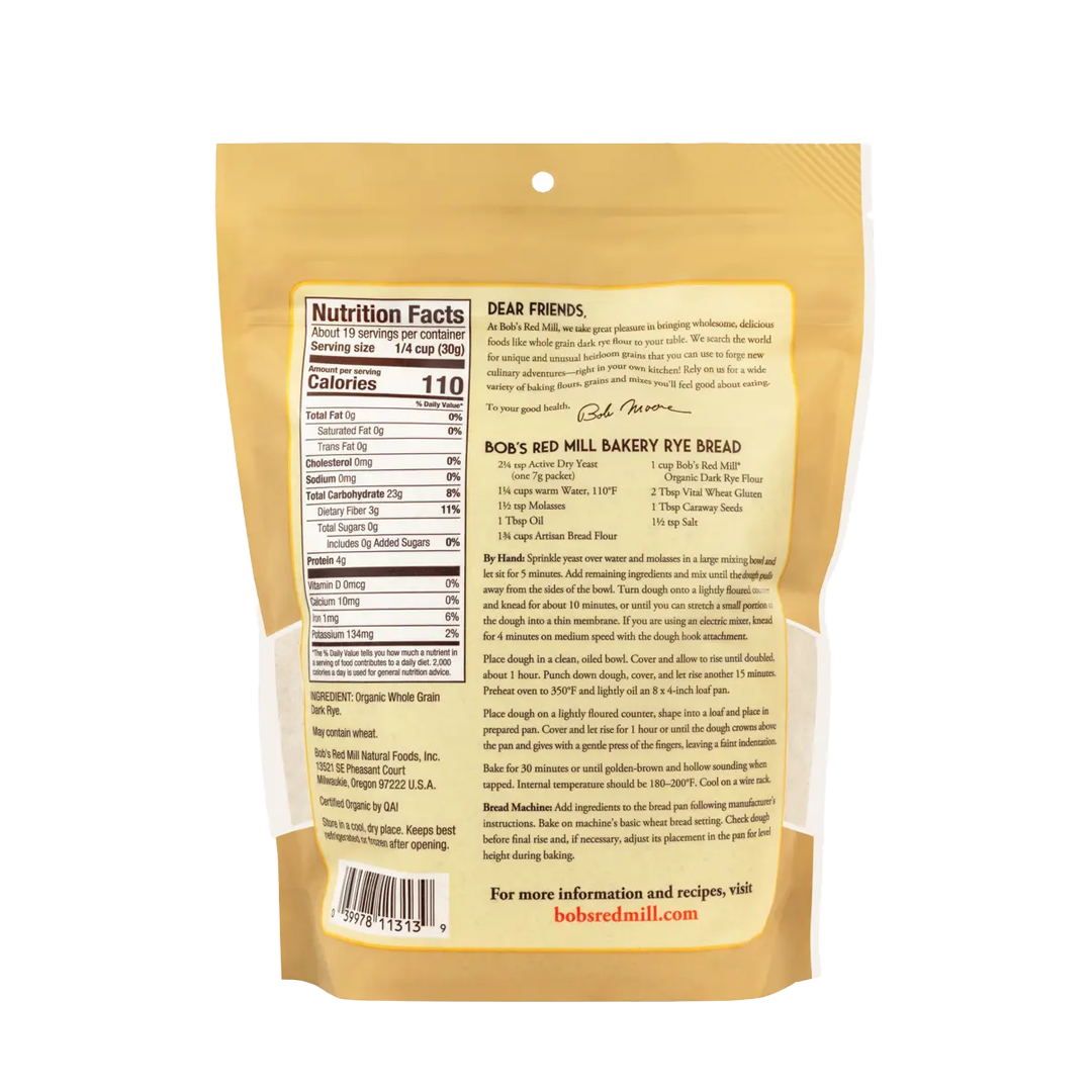 Bob's Red Mill Organic Dark Rye 567g