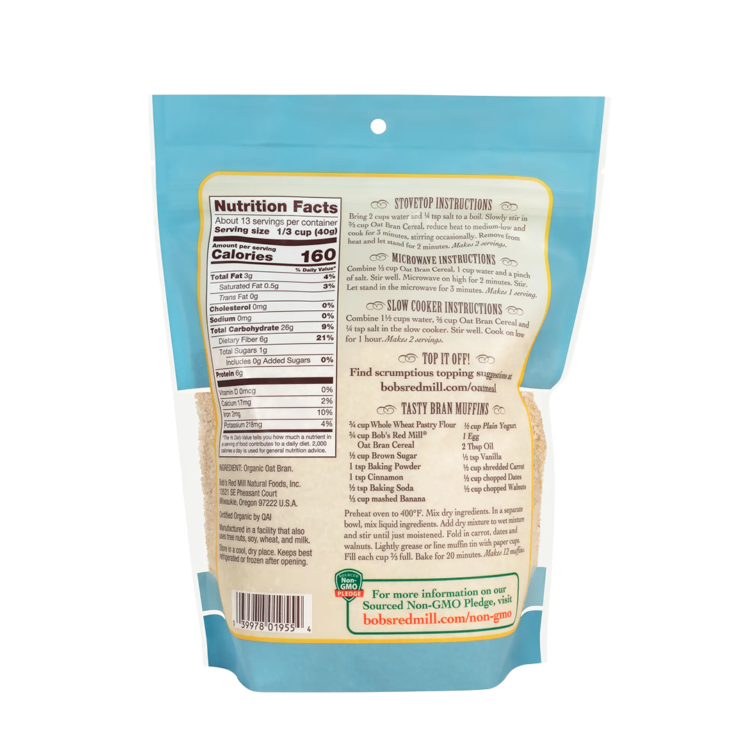 Bob's Red Mill Organic Oat Bran 510g