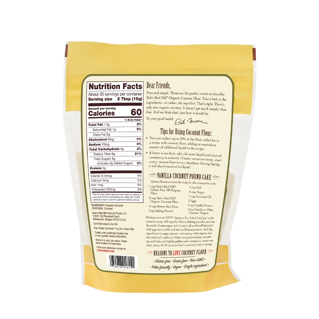 Bob's Red Mill Organic Coconut Flour 454g