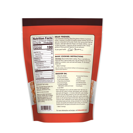 Bob's Red Mill Red Lentils 765g