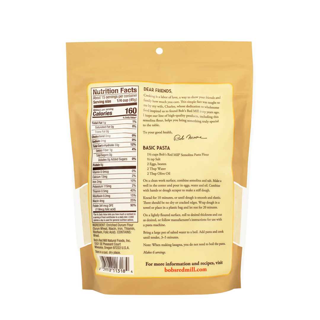 Bob's Red Mill Semolina Flour 680g