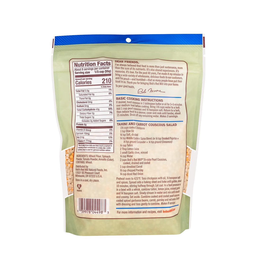 Bob's Red Mill Tri Color Pearl Couscous 454g