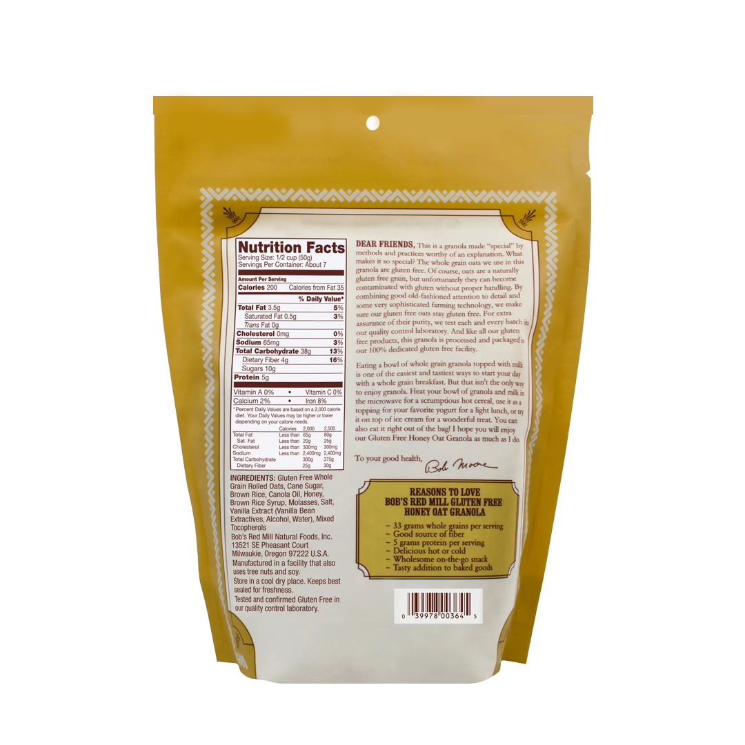 Bob's Red Mill Gluten Free Honey Oat Granola 340g