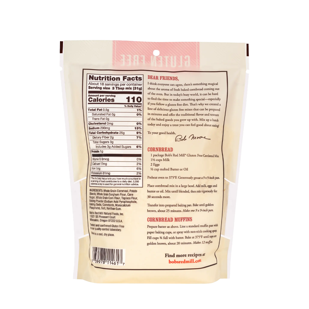 Bob's Red Mill Gluten Free Cornbread Mix 567g