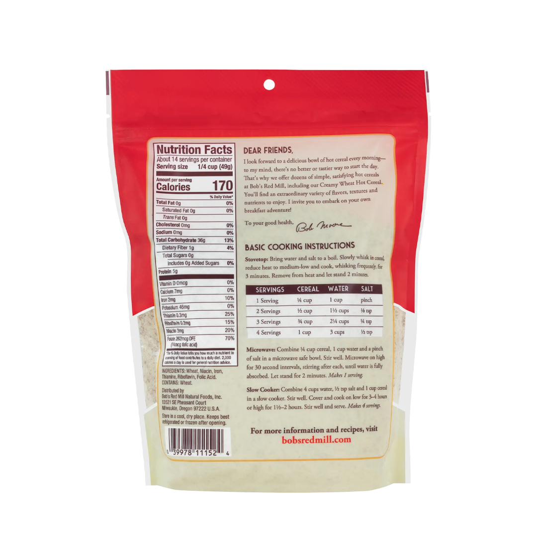Bob's Red Mill Creamy Wheat Hot Cereal 680g