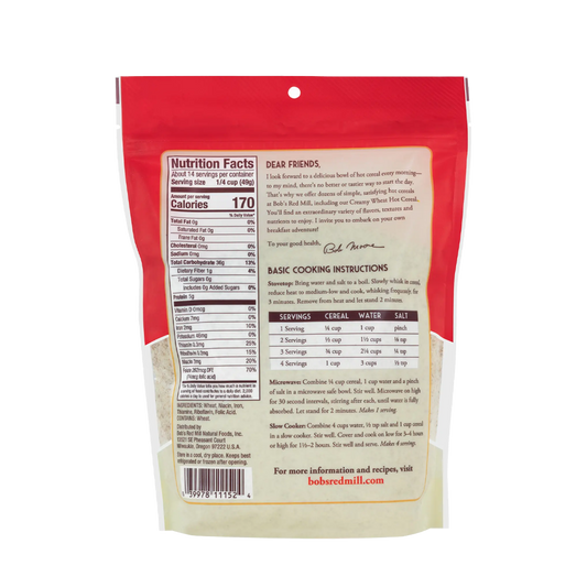 Bob's Red Mill Creamy Wheat Hot Cereal 680g