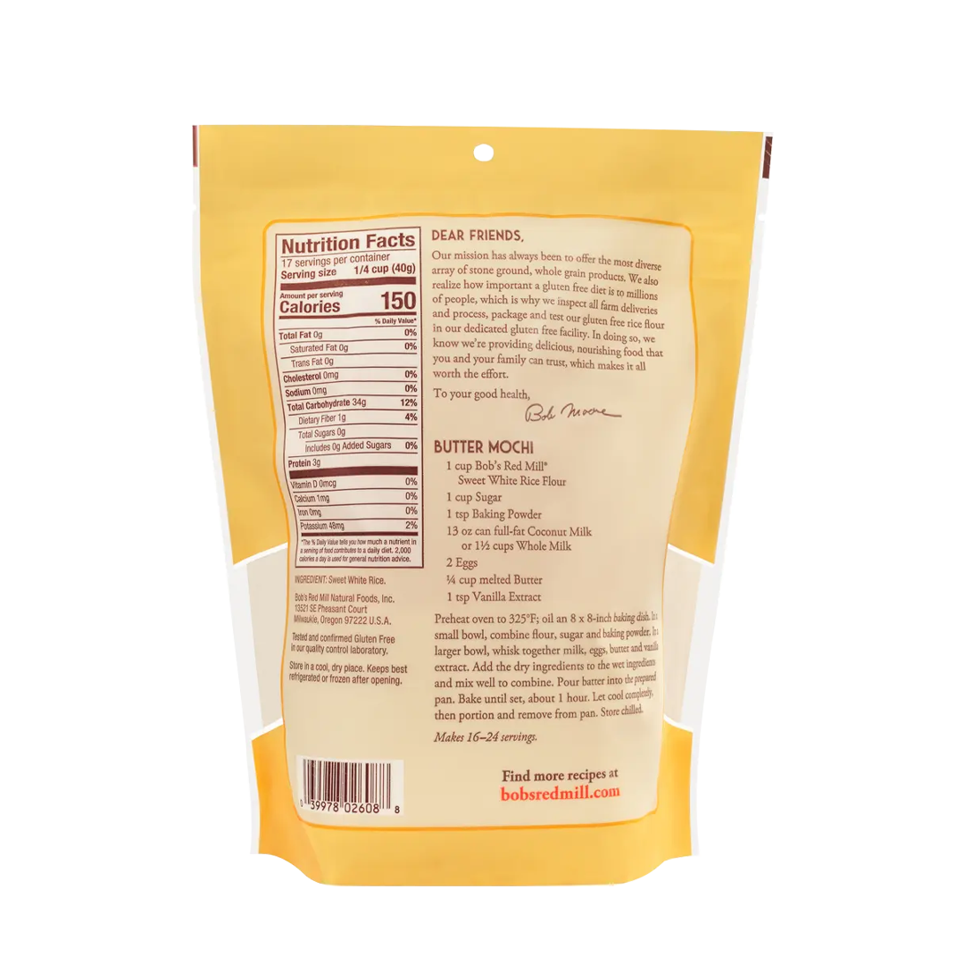 Bob's Red Mill Spelt Sweet White Rice Flour 680g