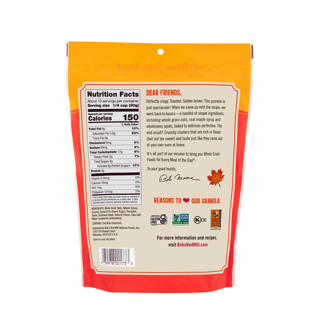Bob's Red Mill Gluten Free Granola Maple Sea Salt 312g