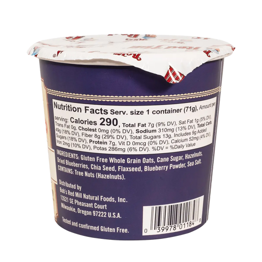 Bob's Red Mill Oatmeal Blueberry & Hazelnut Cup 71g