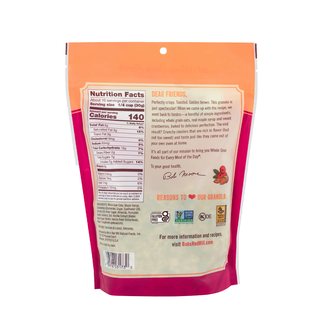 Bob's Red Mill Granola Cranberry Almond 312g