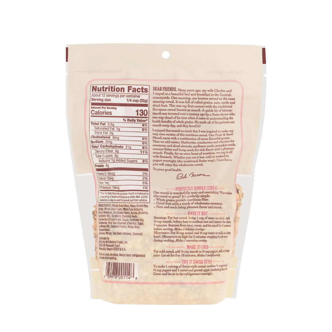 Bob's Red Mill Fruit & Seed Muesli 397g