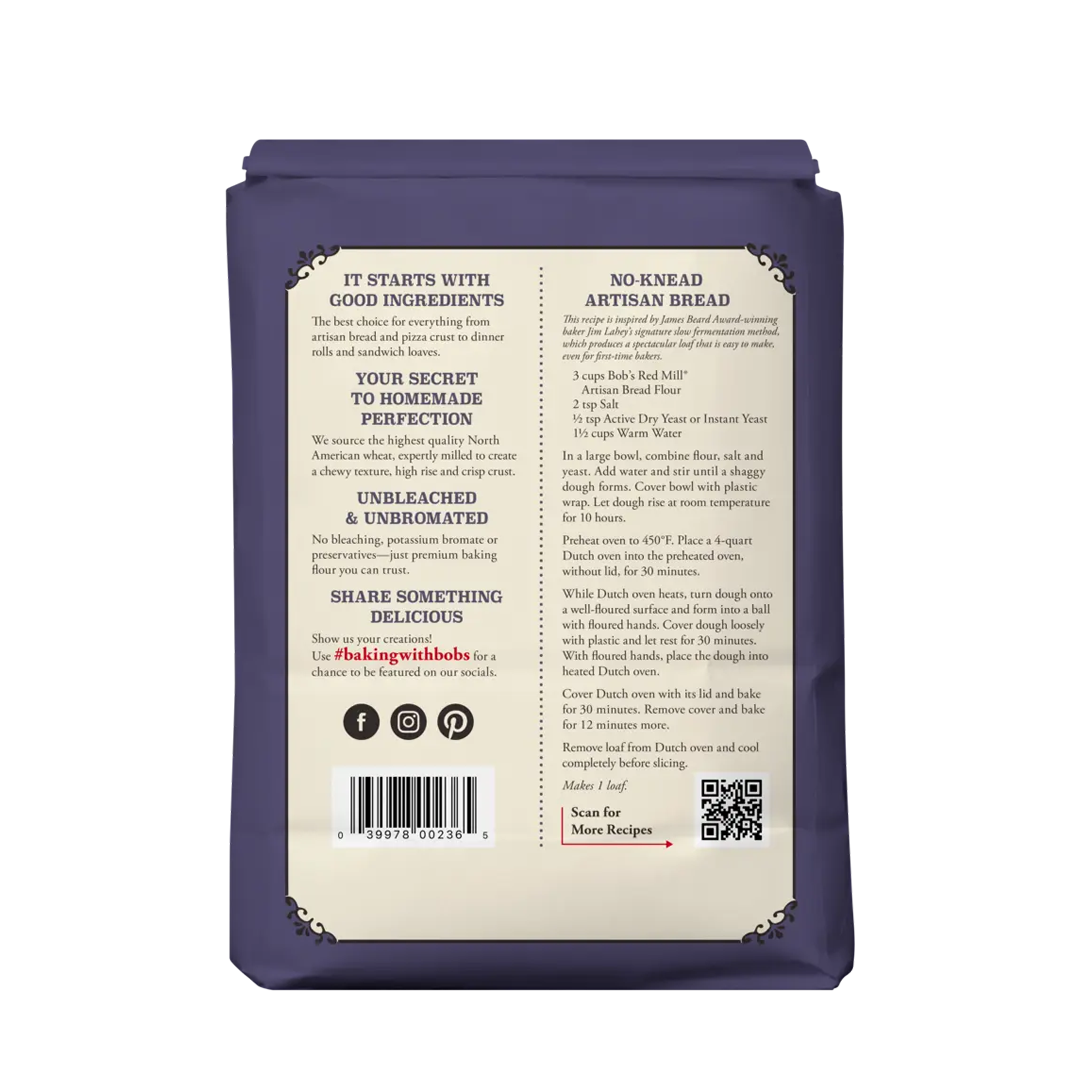 Bob's Red Mill Unbleached Enrich Artisan Bread Flour 2.27kg