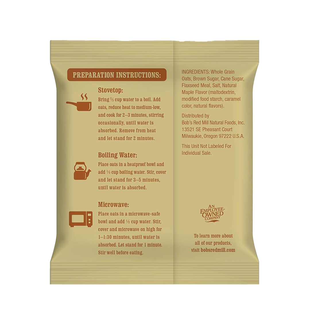 Bob's Red Mill Instant Oatmeal Brown Sugar & Maple 280g