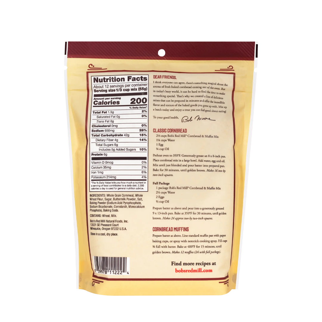 Bob's Red Mill Cornbread & Muffin Mix 680g