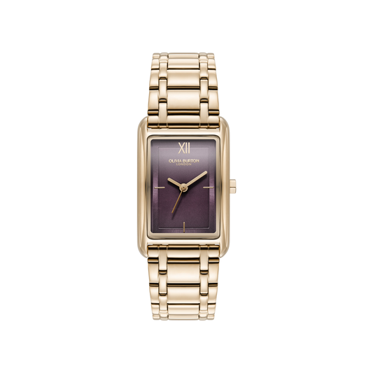 Olivia Burton Classic 23mm Grove Midnight Plum & Rose Gold Bracelet Watch