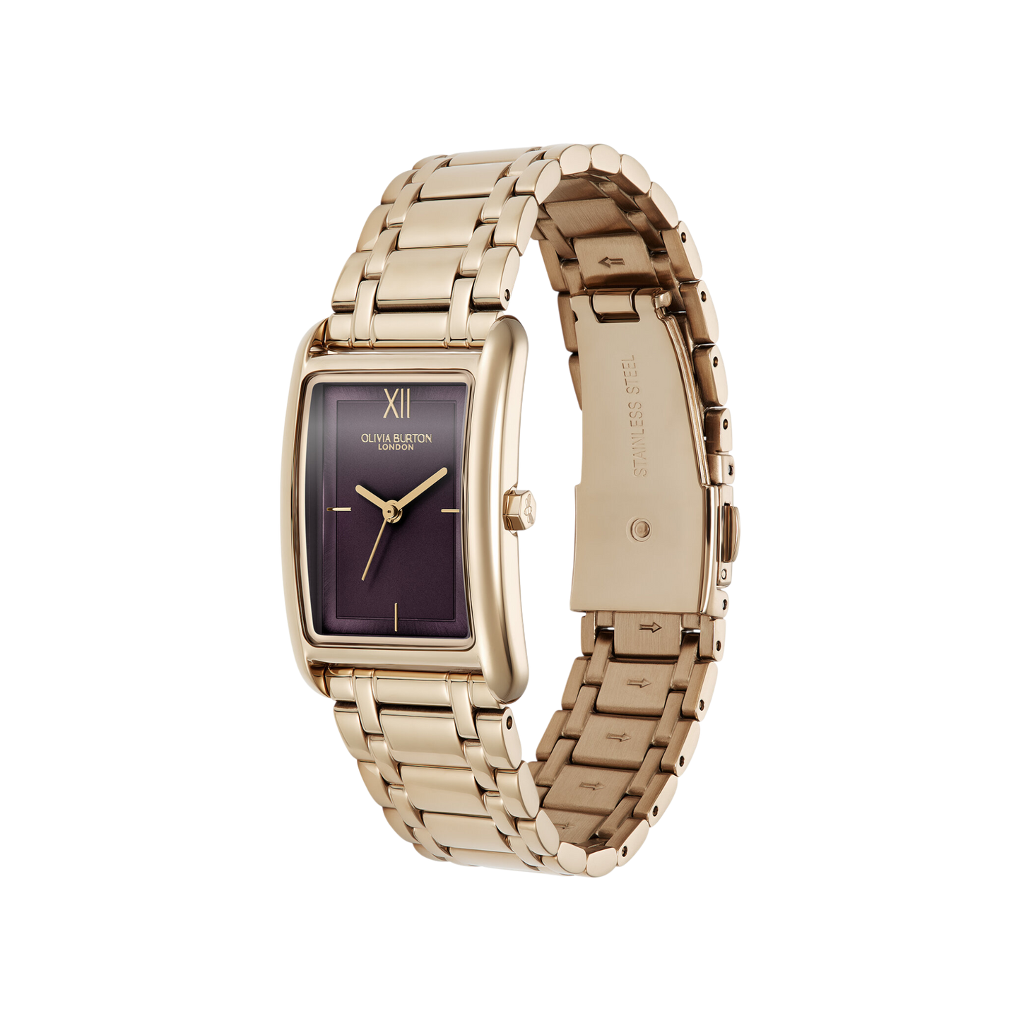 Olivia Burton Classic 23mm Grove Midnight Plum & Rose Gold Bracelet Watch