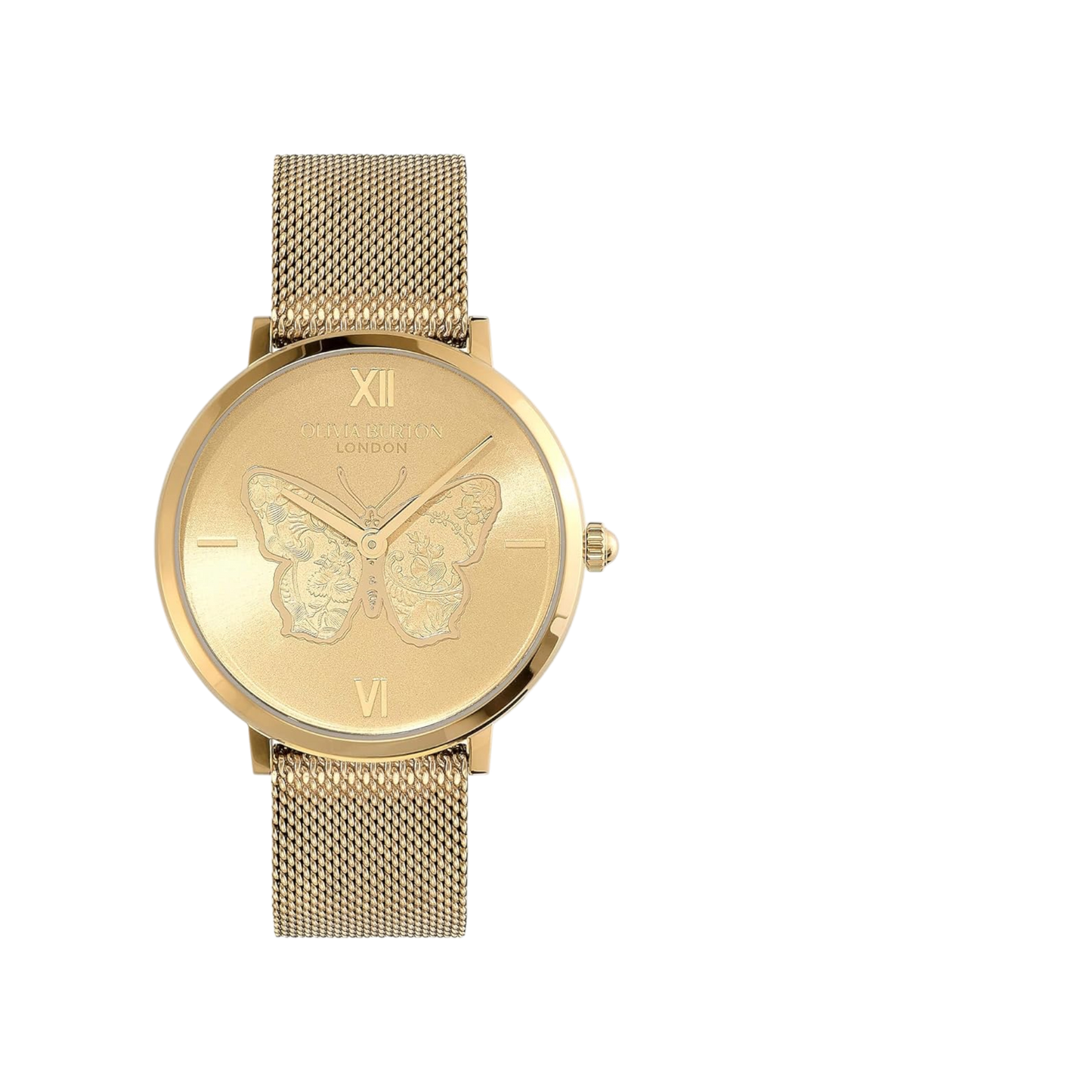 Oliva Burton Signature 35mm Butterfly Ultra Slim Gold Mesh Watch
