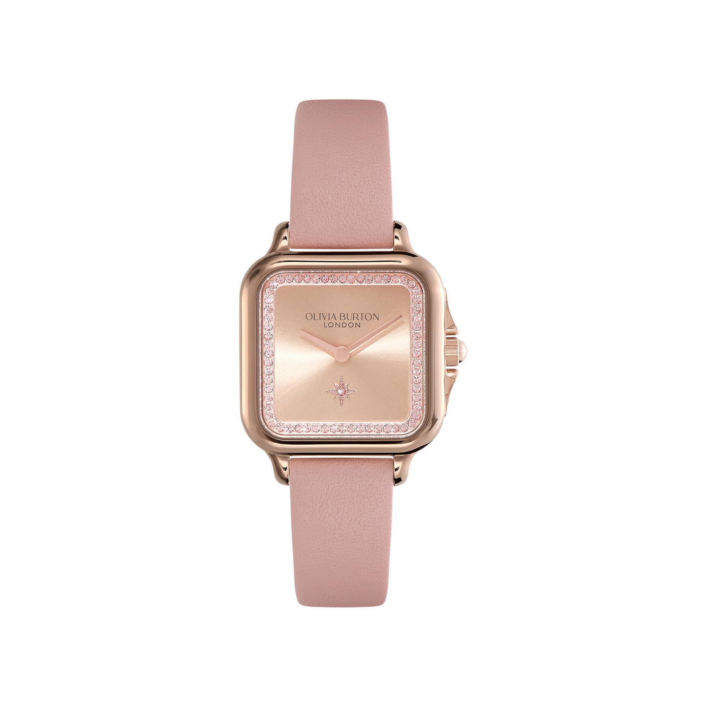 Oliva Burton Classic 28mm Grosvenor Rose Gold & Mellow Rose Leather Strap Watch