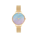 Olivia Burton Under The Sea 34mm Glitter Ombre & Gold Mesh Watch