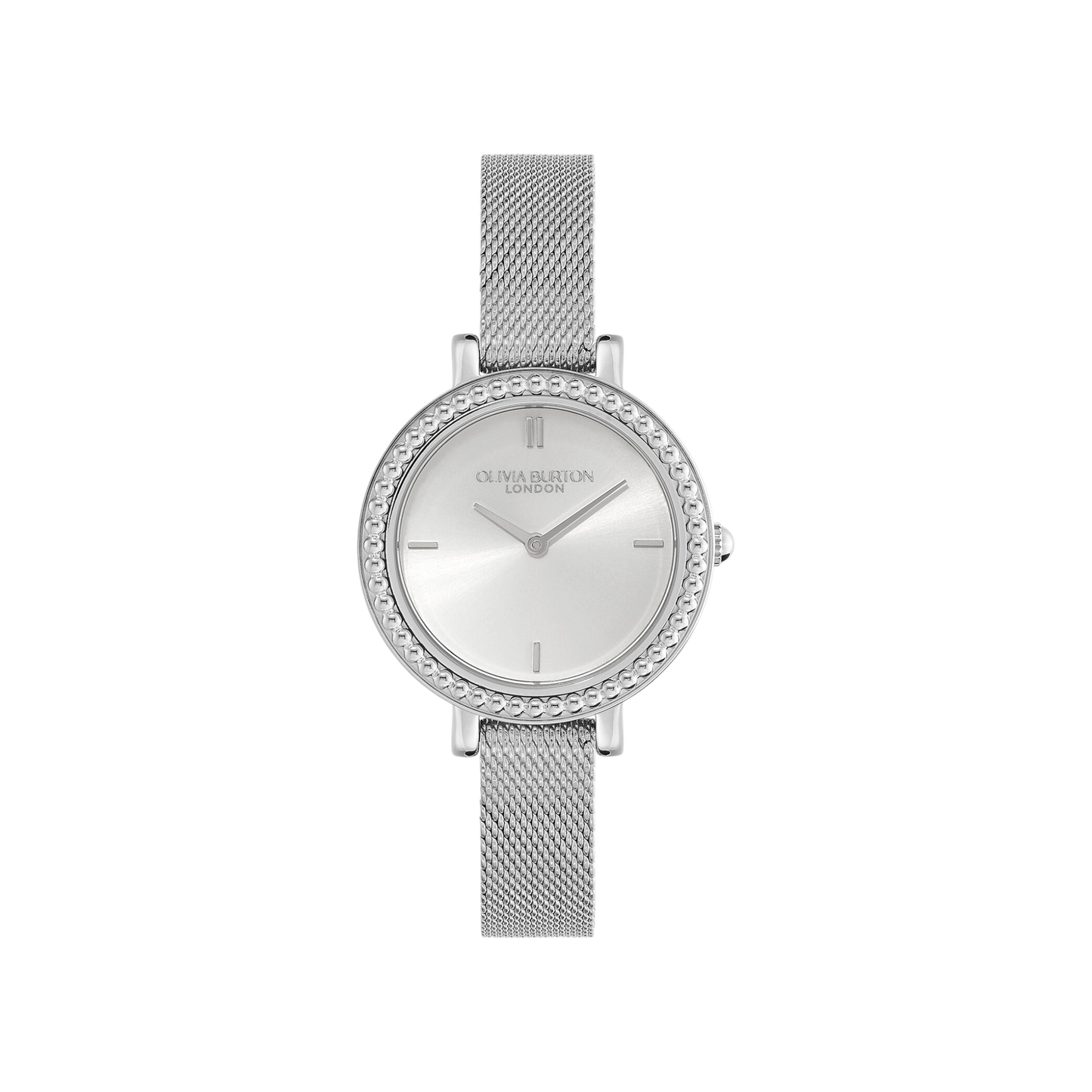 Olivia Burton Classic 30mm Vintage Bead Silver Mesh Watch