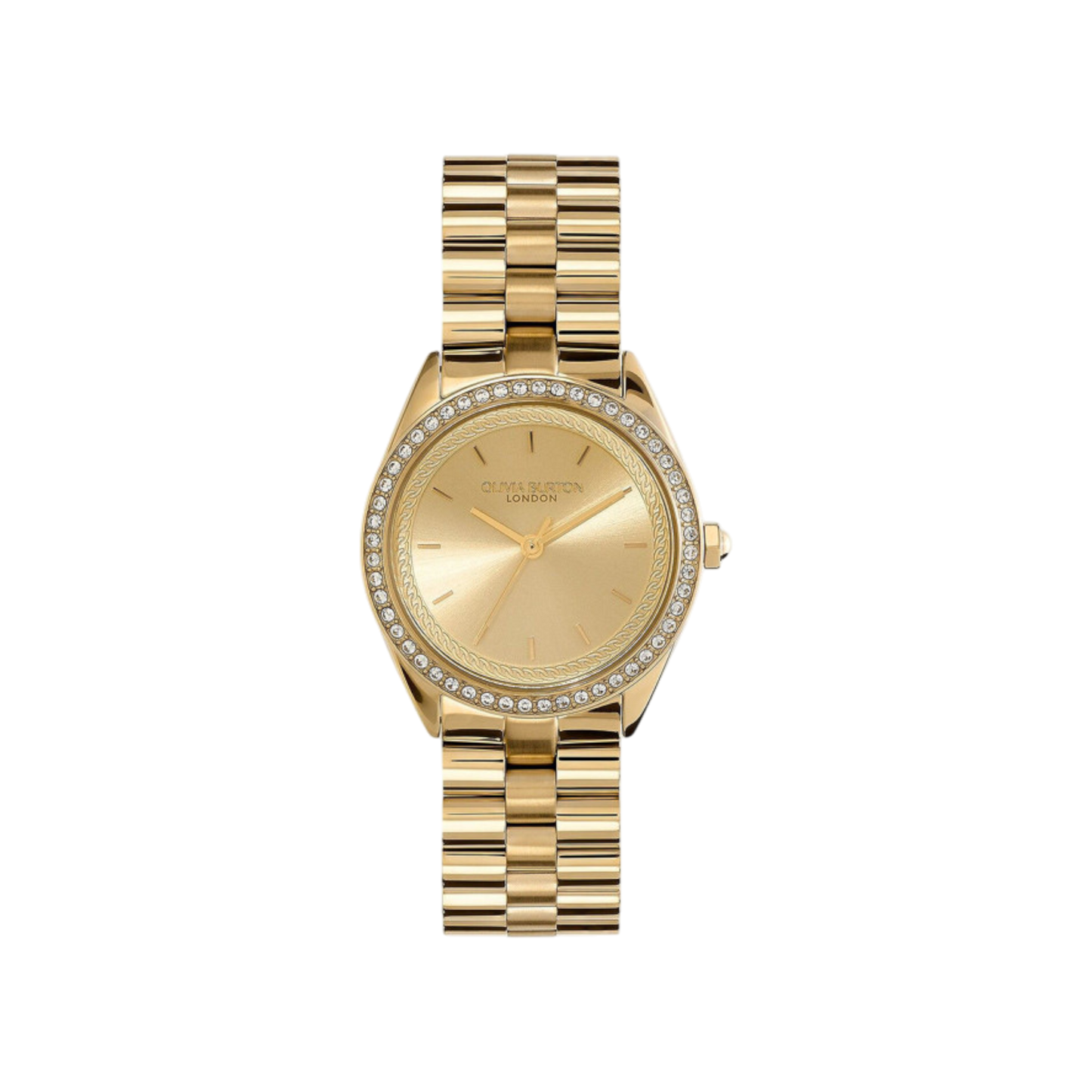 Olivia Burton Sports Luxe 34mm Bejewelled Gold Bracelet Watch