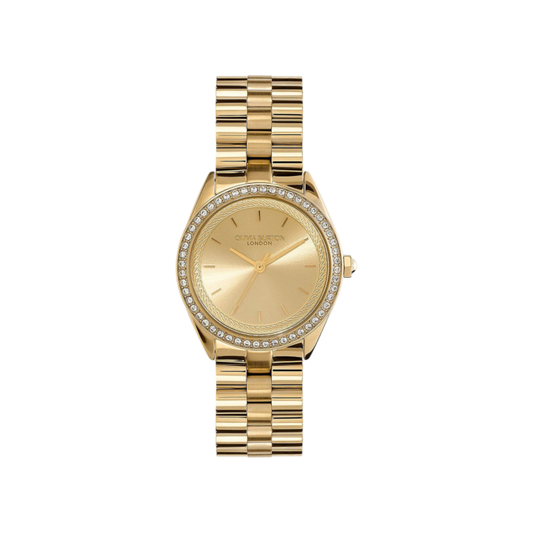 Olivia Burton Sports Luxe 34mm Bejewelled Gold Bracelet Watch