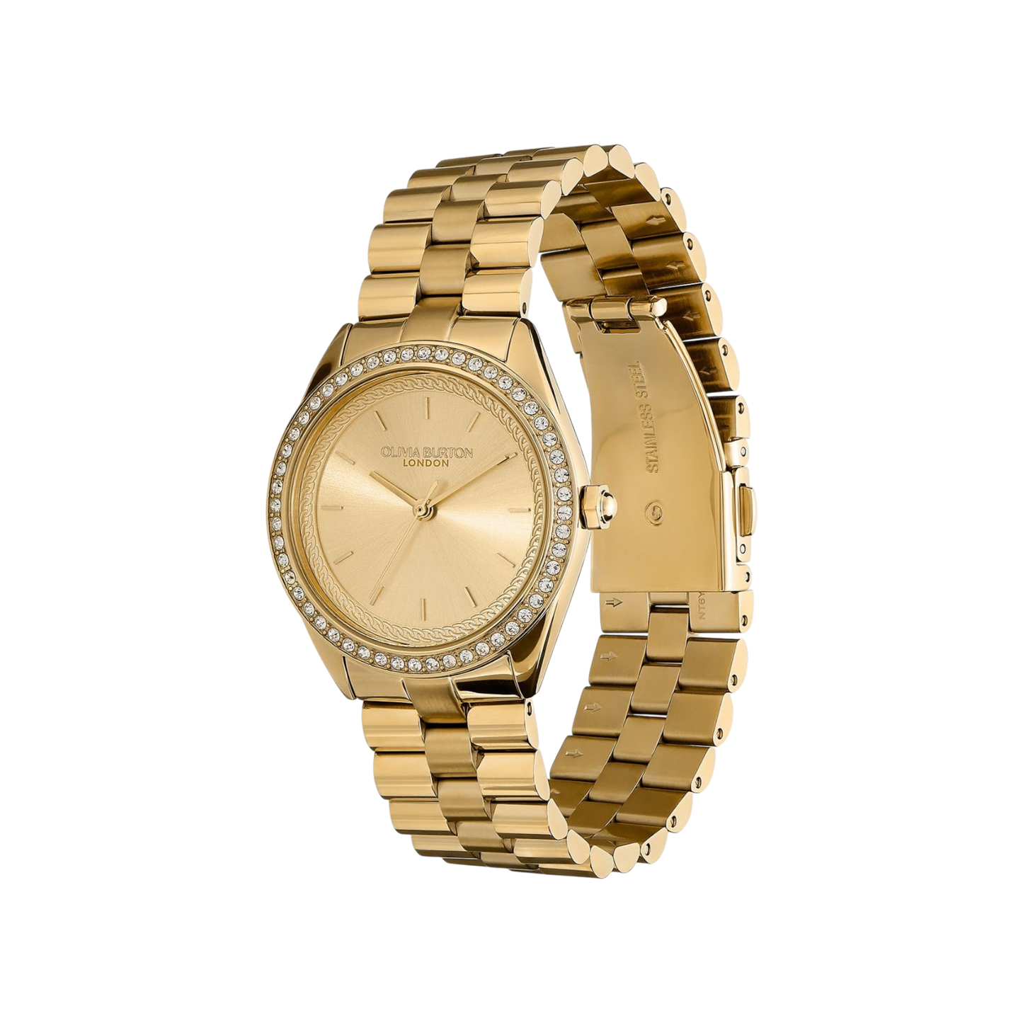 Olivia Burton Sports Luxe 34mm Bejewelled Gold Bracelet Watch