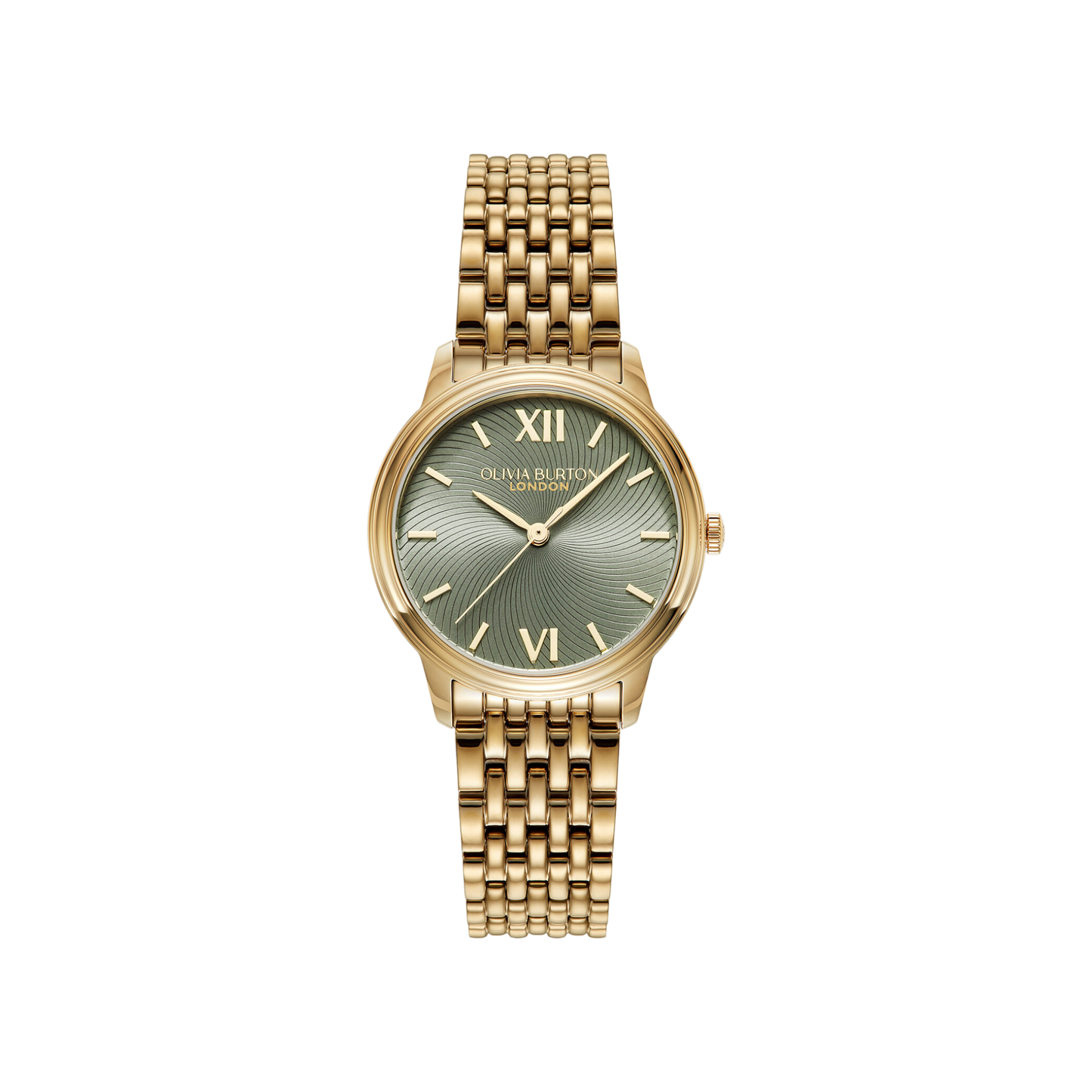 Olivia Burton Classic 32mm Swirl Sage Green & Gold Bracelet Watch