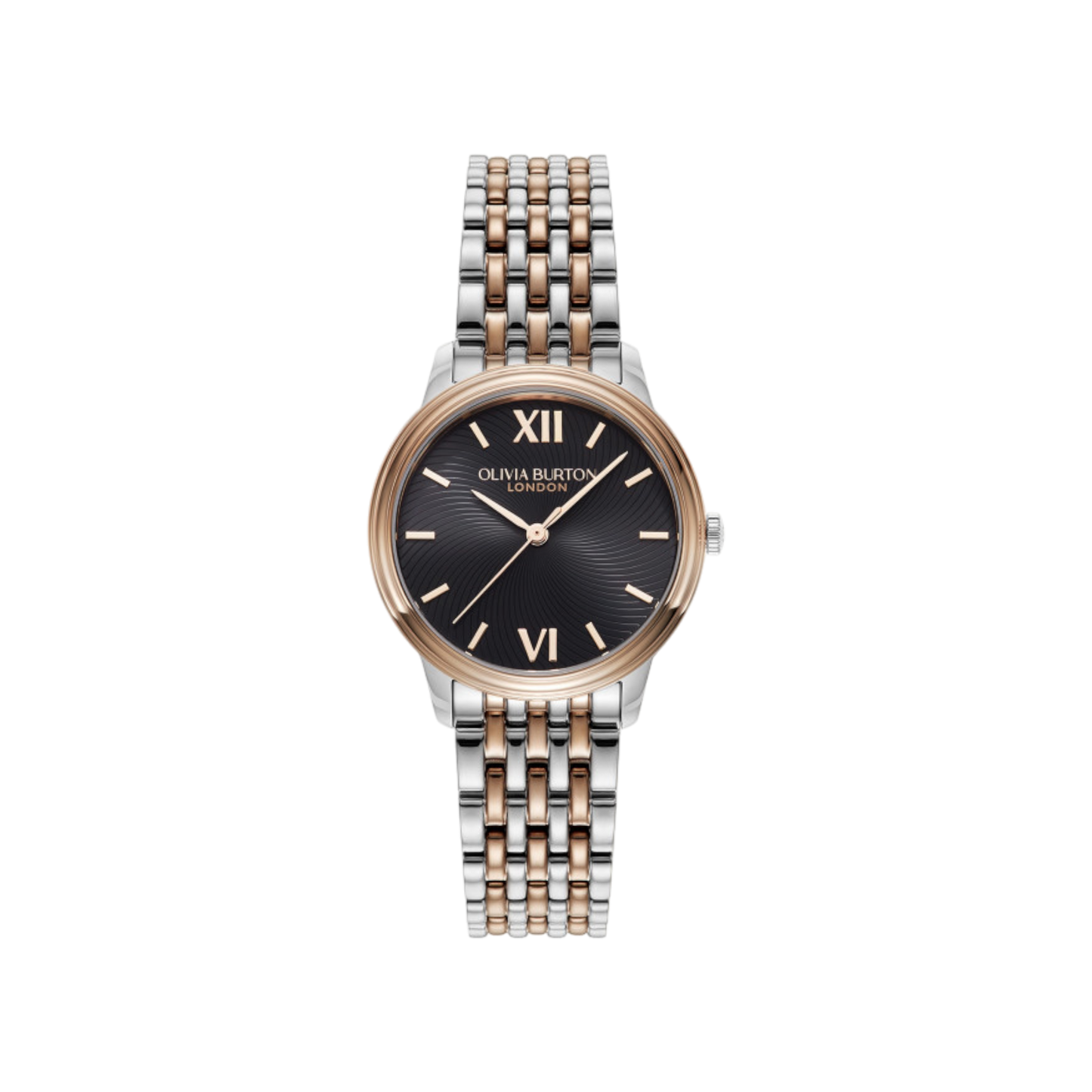 Olivia Burton Classic 32mm Swirl Chalk Black & Two Tone Bracelet Watch
