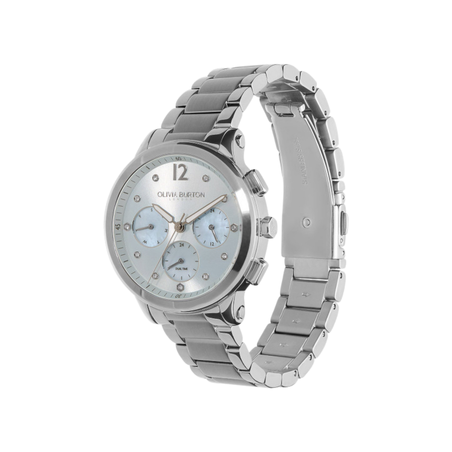 Olivia Burton Sports Luxe 38mm Multifunction Silver Bracelet Watch