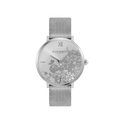 Olivia Burton Floral Blooms 35mm Ultra Slim Silver Mesh Watch