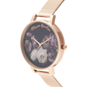 Olivia Burton Fine Art 38mm Rose Gold Mesh Watch