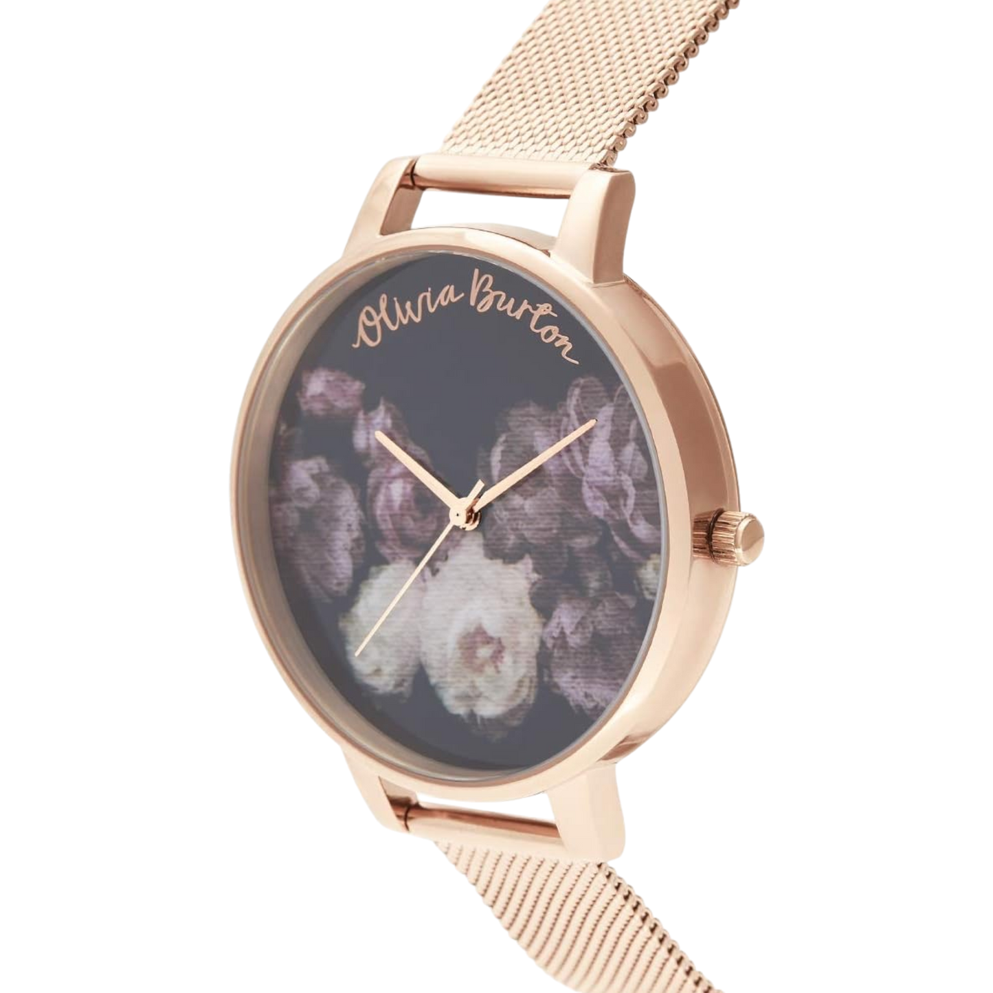 Olivia Burton Fine Art 38mm Rose Gold Mesh Watch