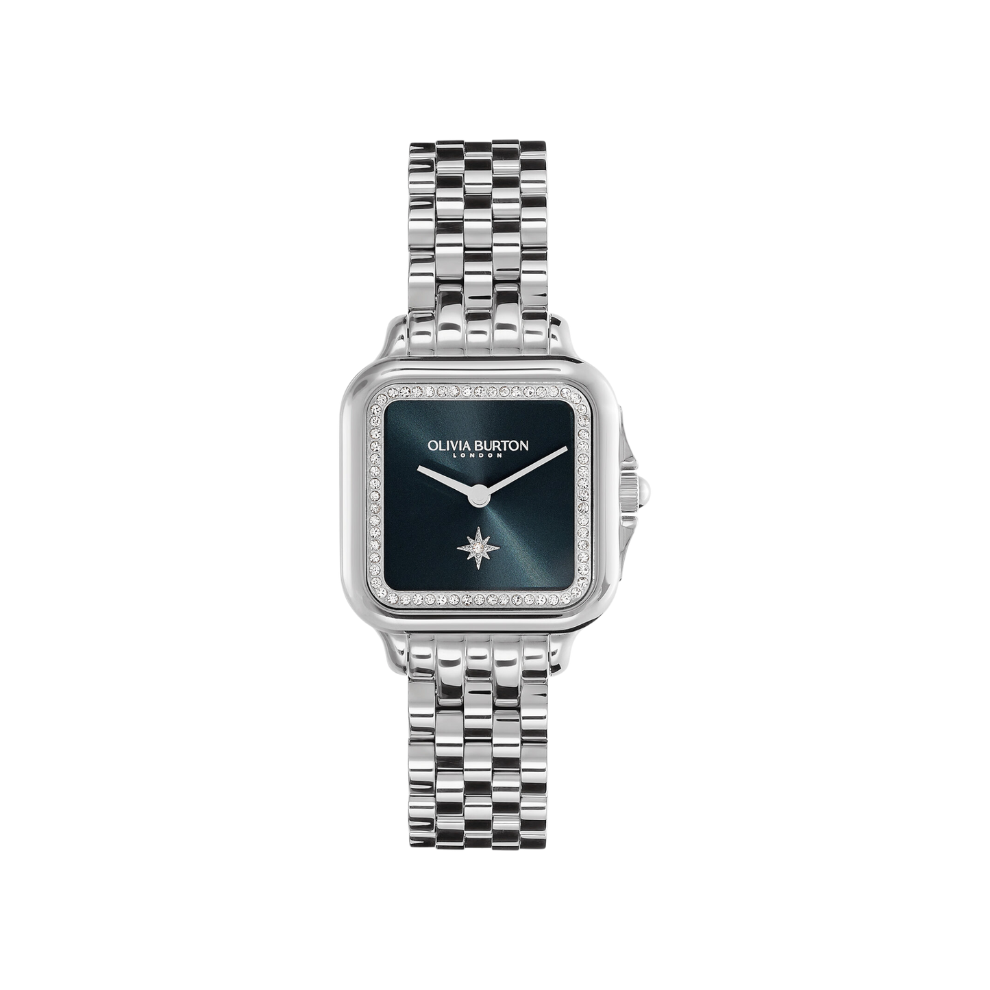 Olivia Burton Classic 28mm Grosvenor Blue & Silver Bracelet Watch