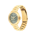 Tommy Hilfiger Lori Women's Green & Gold Plated Steel Bracelet Strap Watch 38mm