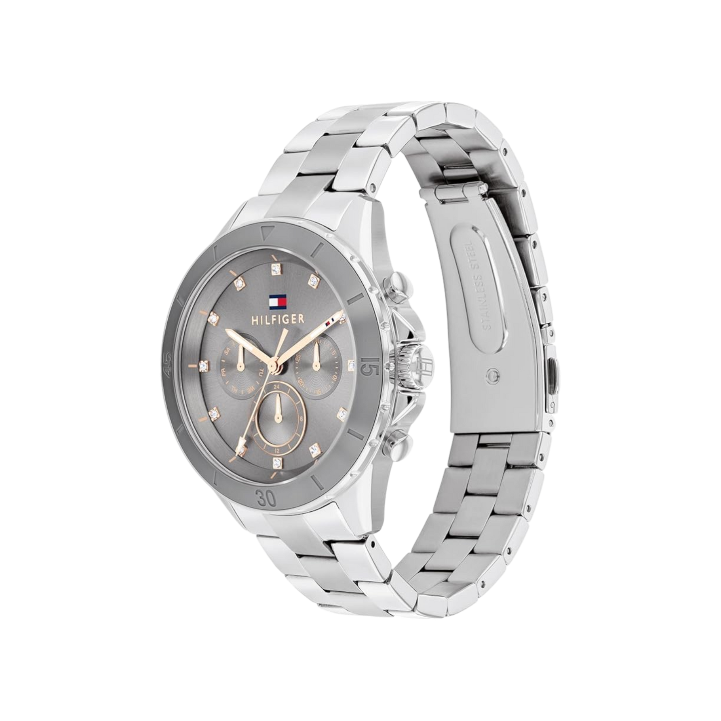 Tommy Hilfiger Mellie Women's Grey & Silver Steel Bracelet Strap Watch 40mm