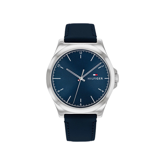 Tommy Hilfiger Norris Men's Navy Leather Strap Watch 42mm