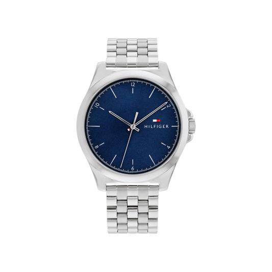 Tommy Hilfiger Norris Men's Navy & Silver Stainless Steel Bracelet Strap Watch 42mm