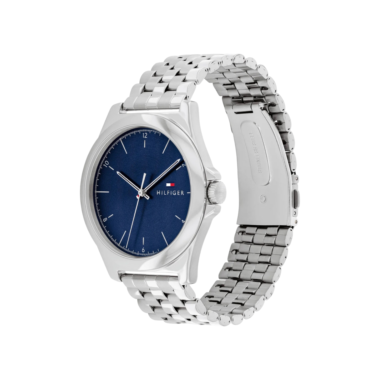 Tommy Hilfiger Norris Men's Navy & Silver Stainless Steel Bracelet Strap Watch 42mm