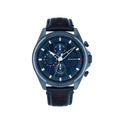Tommy Hilfiger Jax Men's Navy Leather Strap Watch 48mm