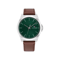 Tommy Hilfiger Norris Men's Green with Stainless Steel Case & Leather Strap Quartz Watch 43mm
