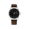 Tommy Hilfiger Norris Men's Black with Stainless Steel Case & Leather Strap Quartz Watch 43mm