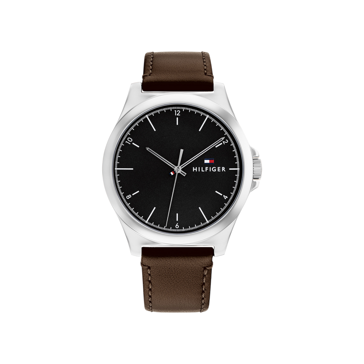 Tommy Hilfiger Norris Men's Black with Stainless Steel Case & Leather Strap Quartz Watch 43mm