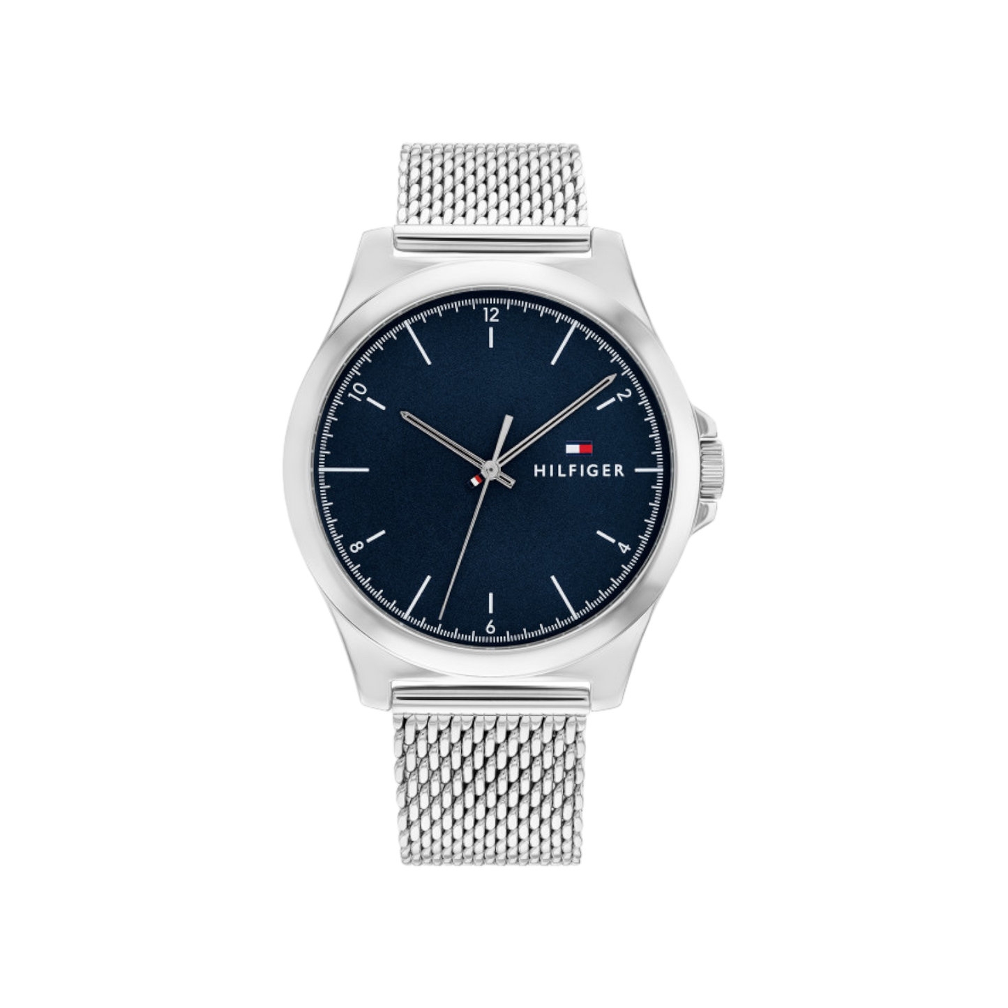 Tommy Hilfiger Norris Men's Blue & Silver Stainless Steel Mesh Bracelet Strap Watch 42mm