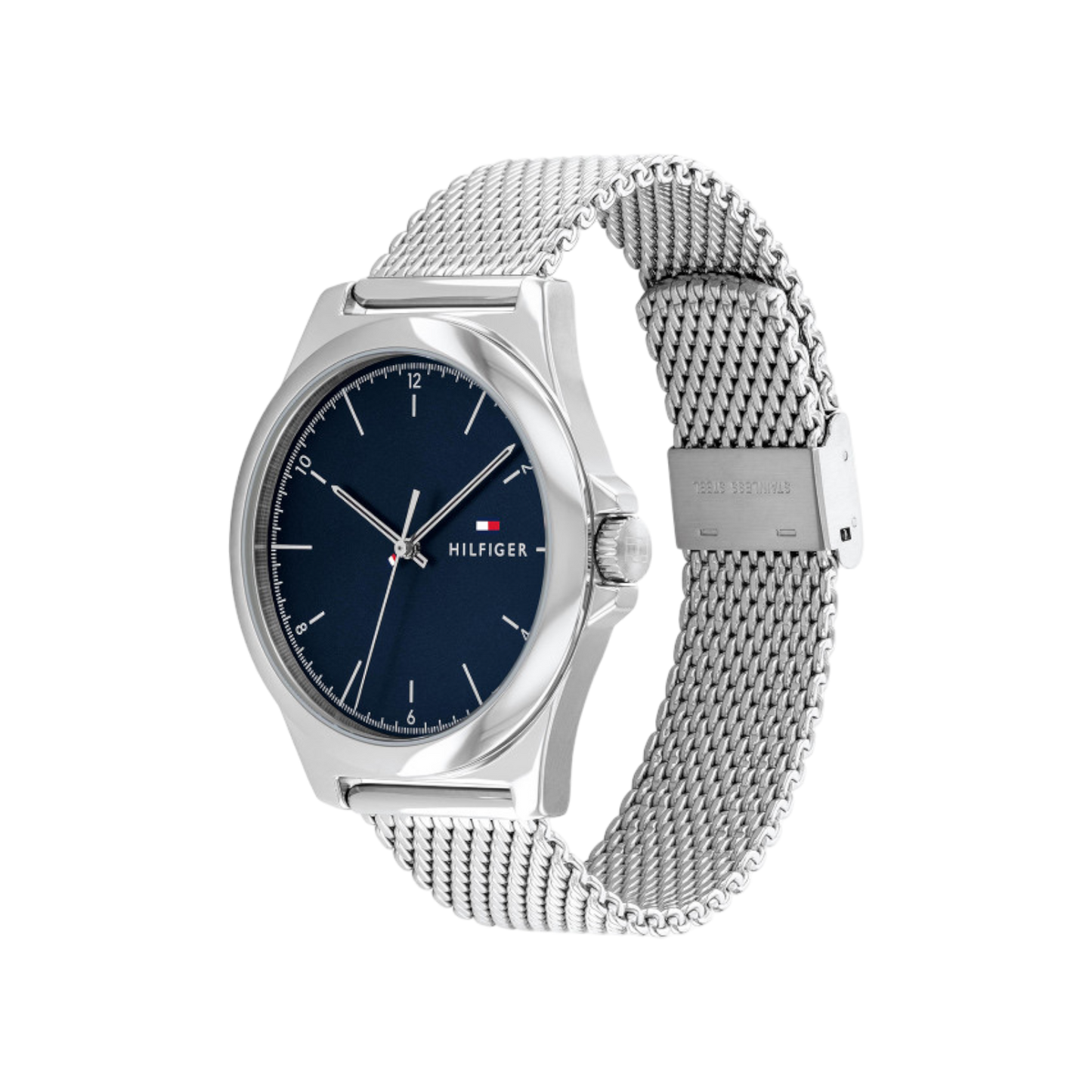 Tommy Hilfiger Norris Men's Blue & Silver Stainless Steel Mesh Bracelet Strap Watch 42mm