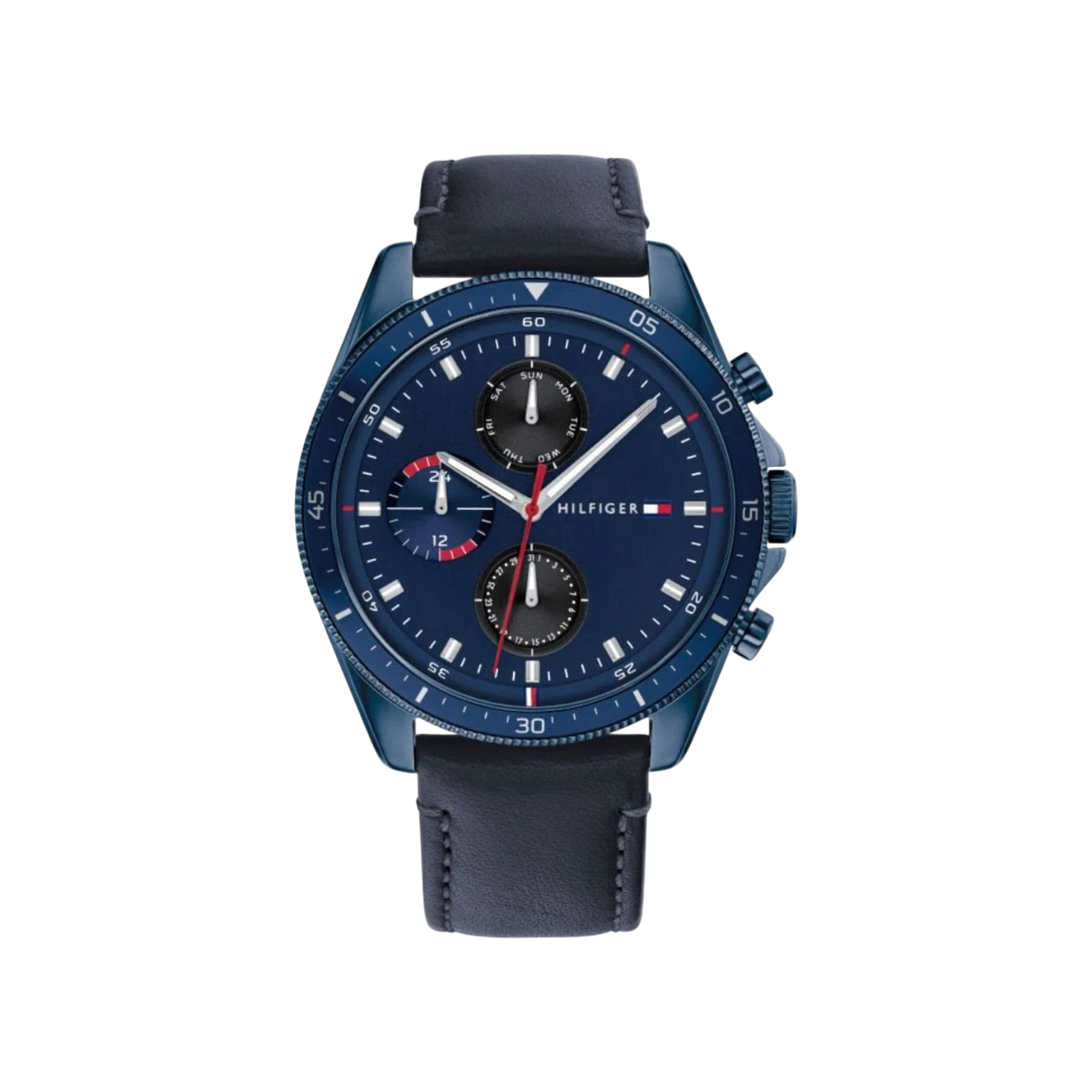 Tommy Hilfiger Parker Men's Navy Leather Watch 44mm