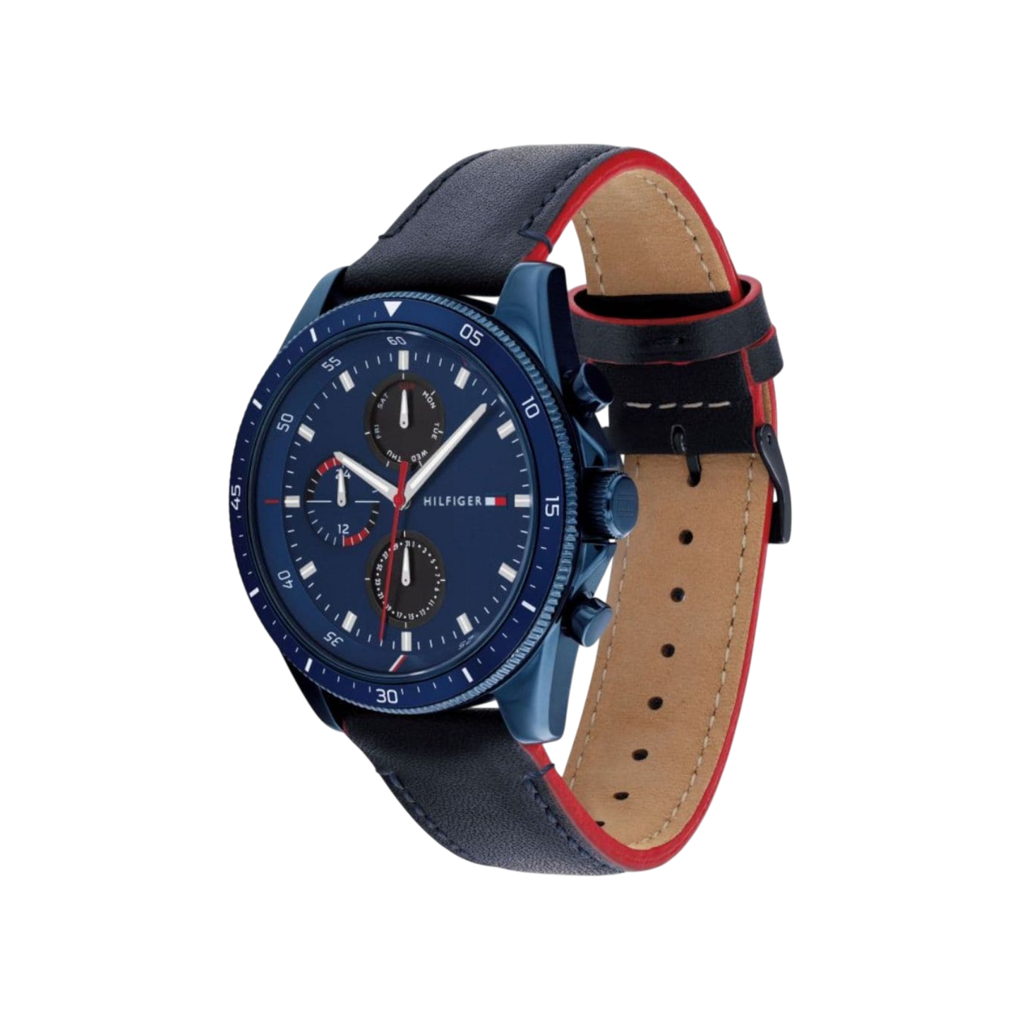 Tommy Hilfiger Parker Men's Navy Leather Watch 44mm