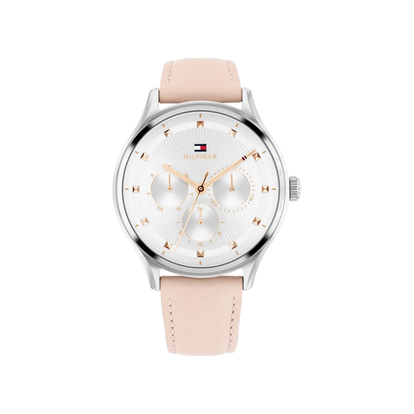 Tommy Hilfiger Gianna Women's White & Pink Leather Strap Watch 38mm