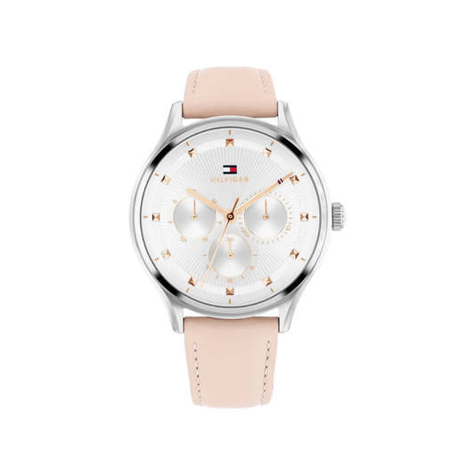 Tommy Hilfiger Gianna Women's White & Pink Leather Strap Watch 38mm